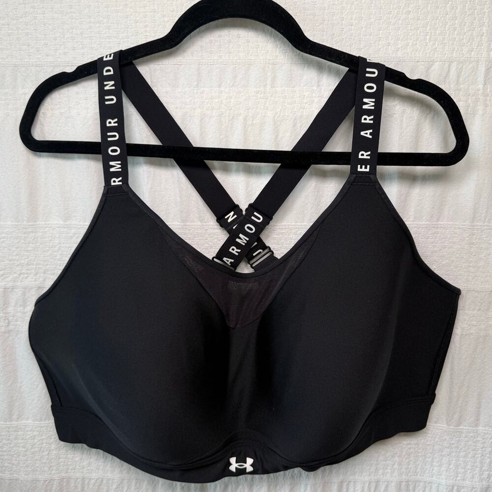 Under Armour Infinity High Sports Bra, Black, Size 3X  (52/54)